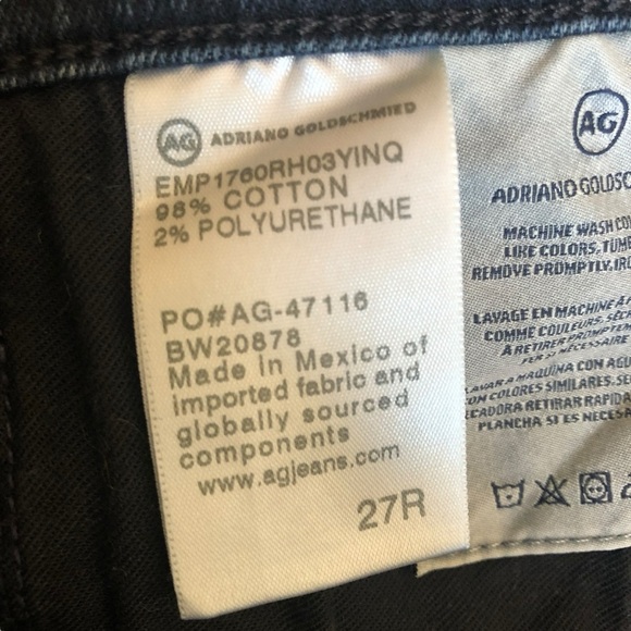 AG The Mila Ankle Sz 27 Super High Rise Skinny Frayed Crop Hem Dark Indigo Wash - Picture 3 of 16